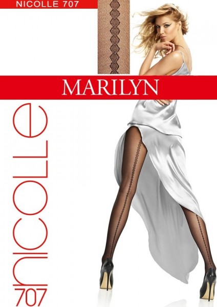 Marilyn Feinstrumpfhosen mit auf der Rueckseite verlaufendem Streifenmuster Nicolle, 20 DEN